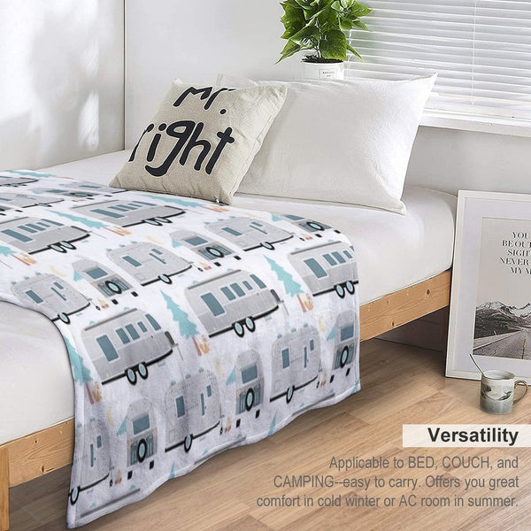 Cute Airstream Pattern Durable Throw Blanket