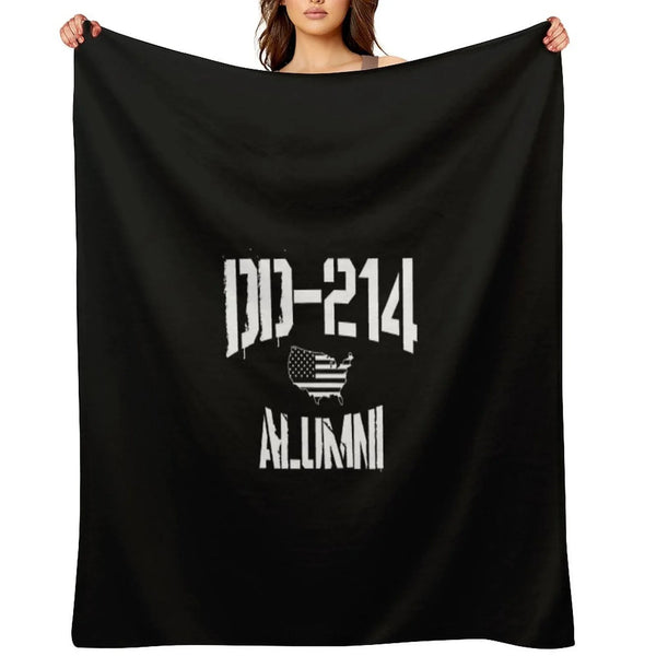 DD-214 Alumni Veteran Appreciation Gift US Flag Throw Blanket