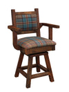Barnwood Colonial Swivel Counter Stool With Arms