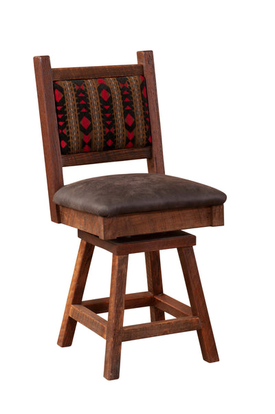 Barnwood Colonial Swivel Barstool
