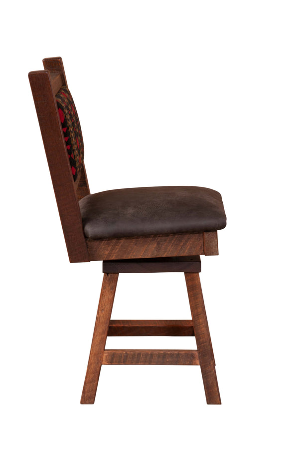 Barnwood Colonial Swivel Barstool