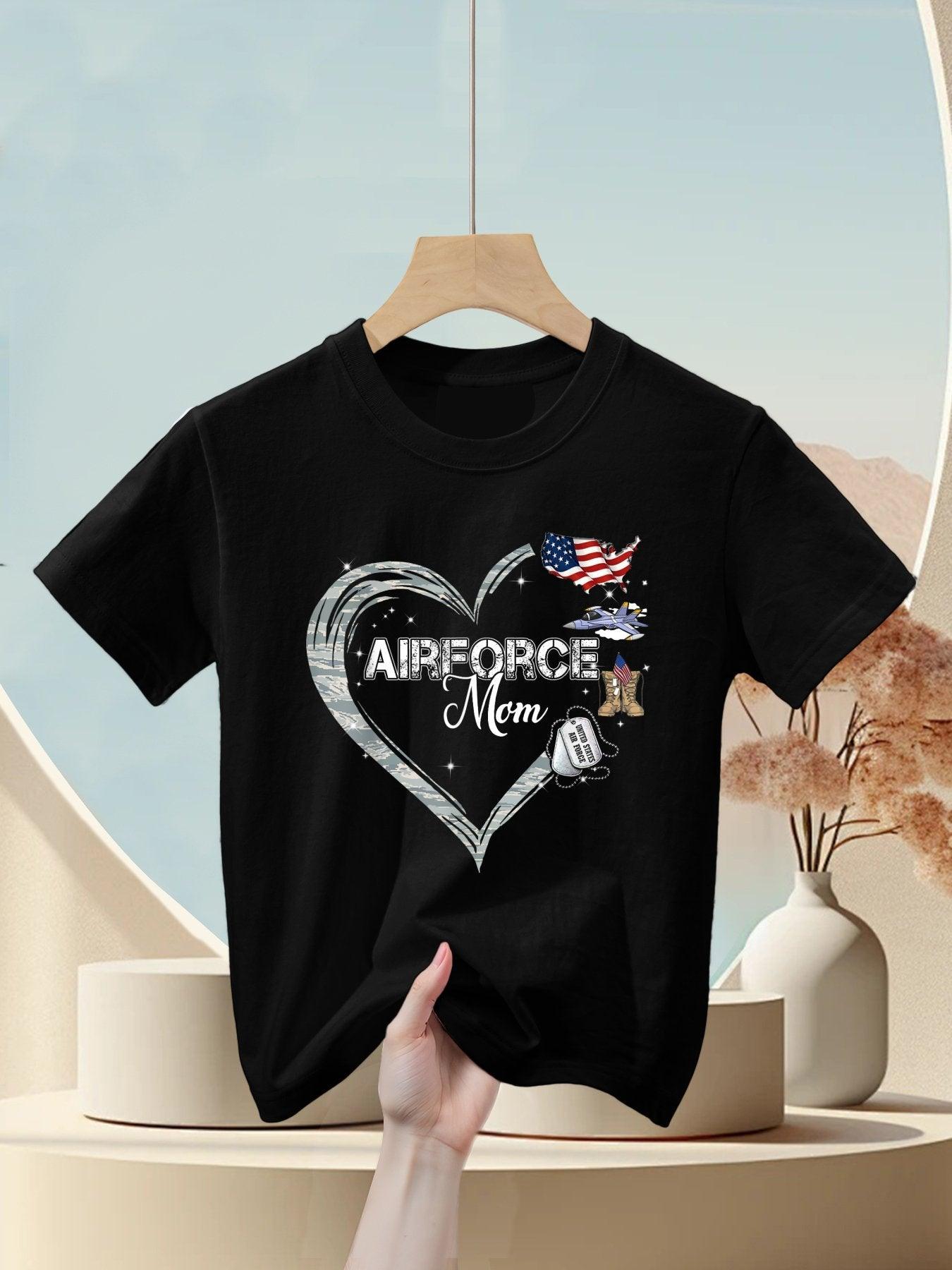 Proud Air Force Mom Air Force Graduation Mom USAF Mom Kids T-Shirt