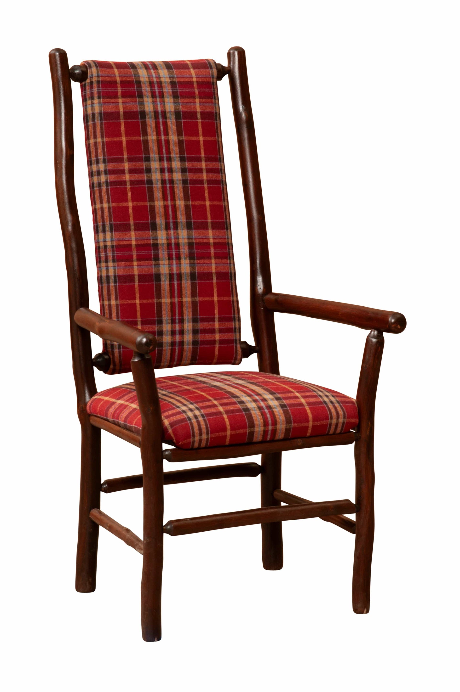 Hickory High Back Upholstered Back Arm Chair