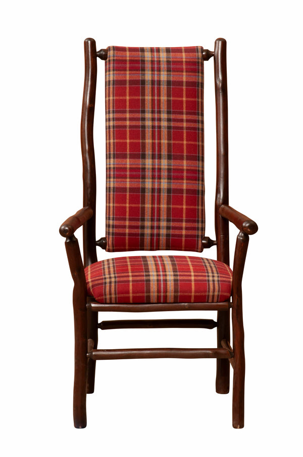 Hickory High Back Upholstered Back Arm Chair