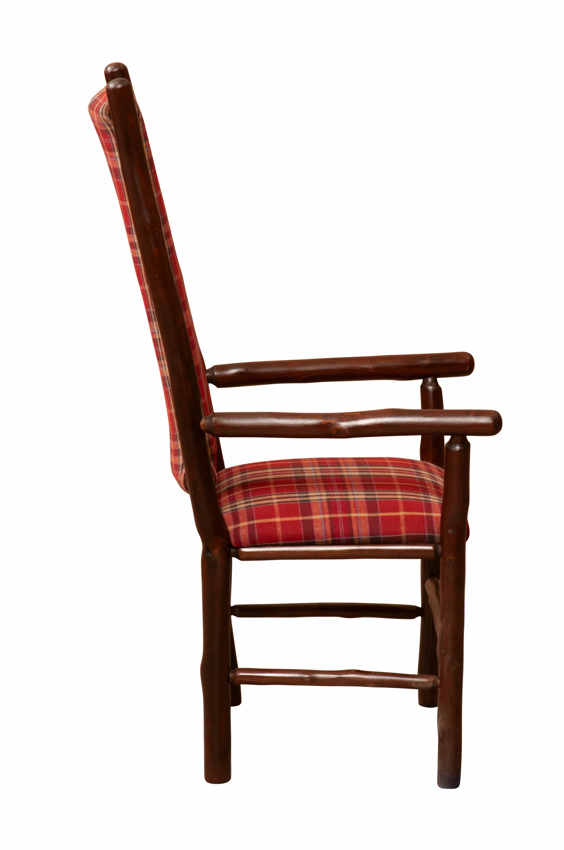 Hickory High Back Upholstered Back Arm Chair