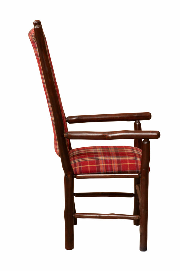 Hickory High Back Upholstered Back Arm Chair