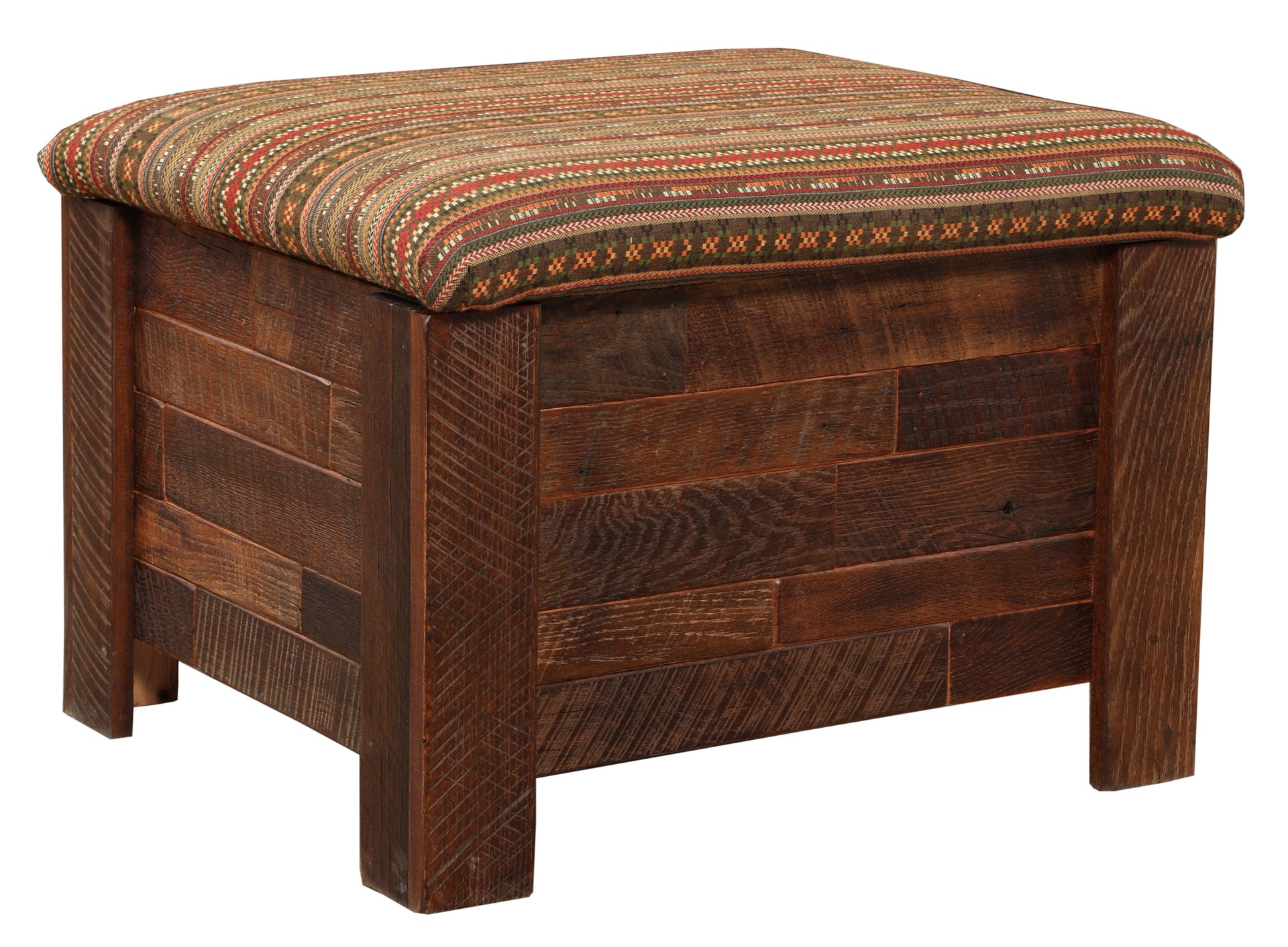 Barnwood Americana Storage Ottoman