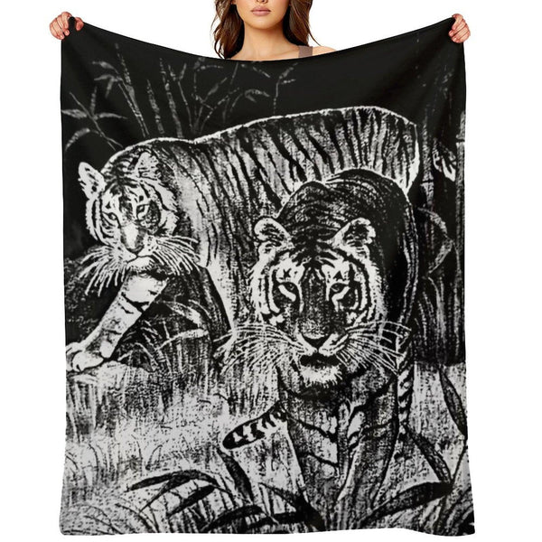 Cobija Del Tigre Mexican Blanket Tiger Meme Throw Blanket