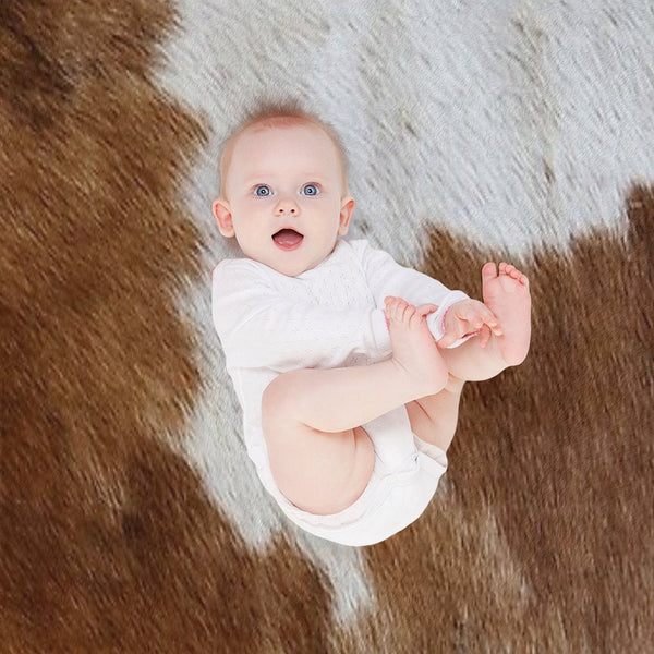 Cow Hide Brown & White All-season Throw Blanket