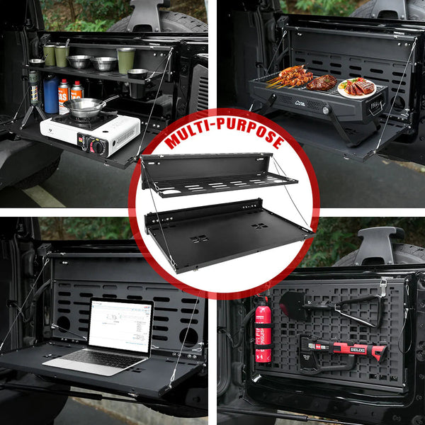 Tailgate Table & MOLLE Panel For Ford Bronco(2021-2024) - 2-Tier Camping Rack