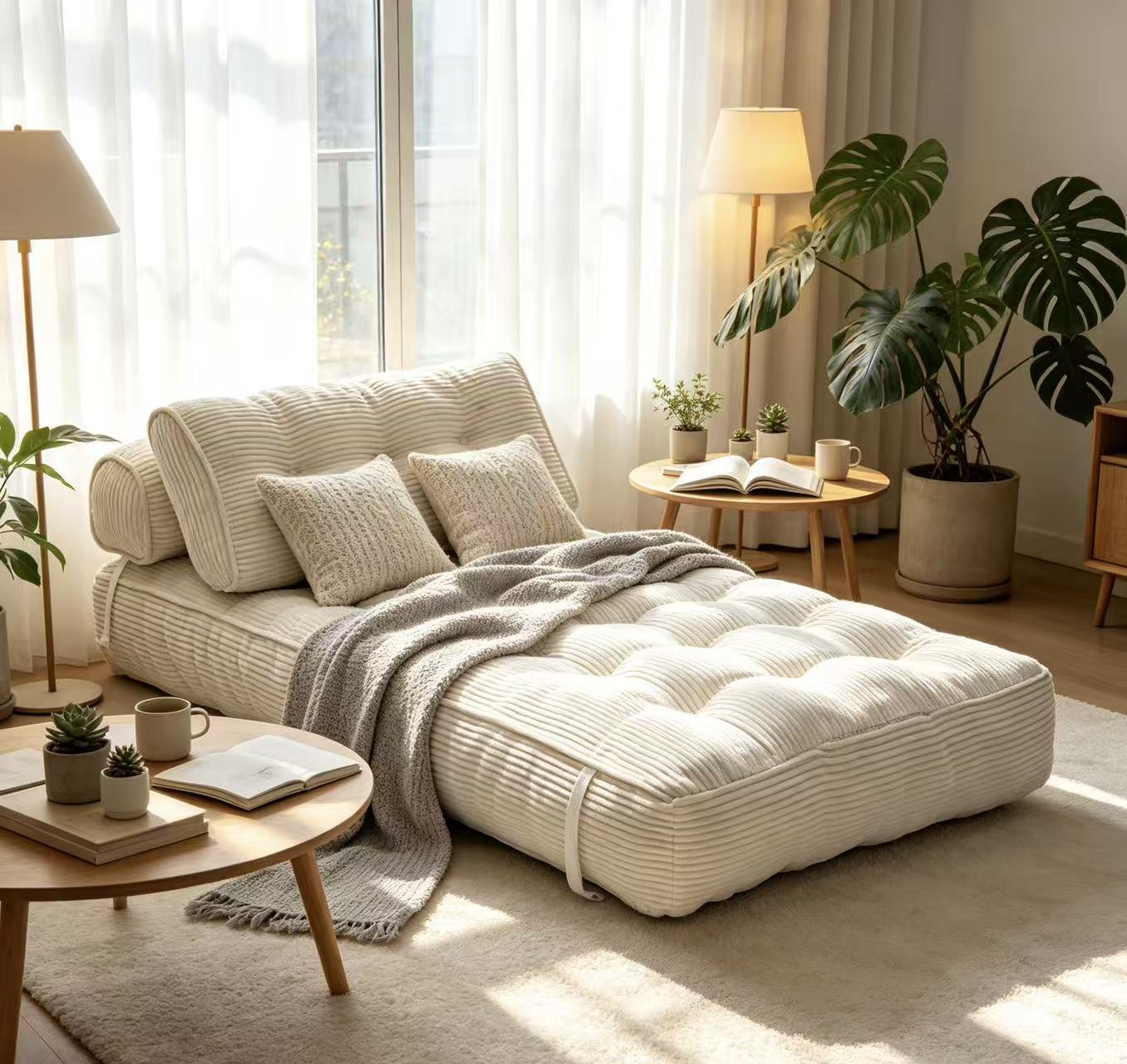 Folding Sofa Bed - Convertible Sleeper Chair with Pillow