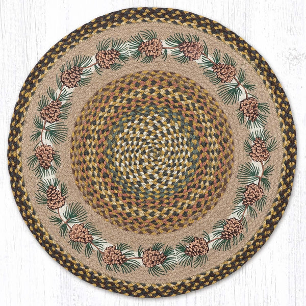 Pinecone Needles Round Patch Rug
