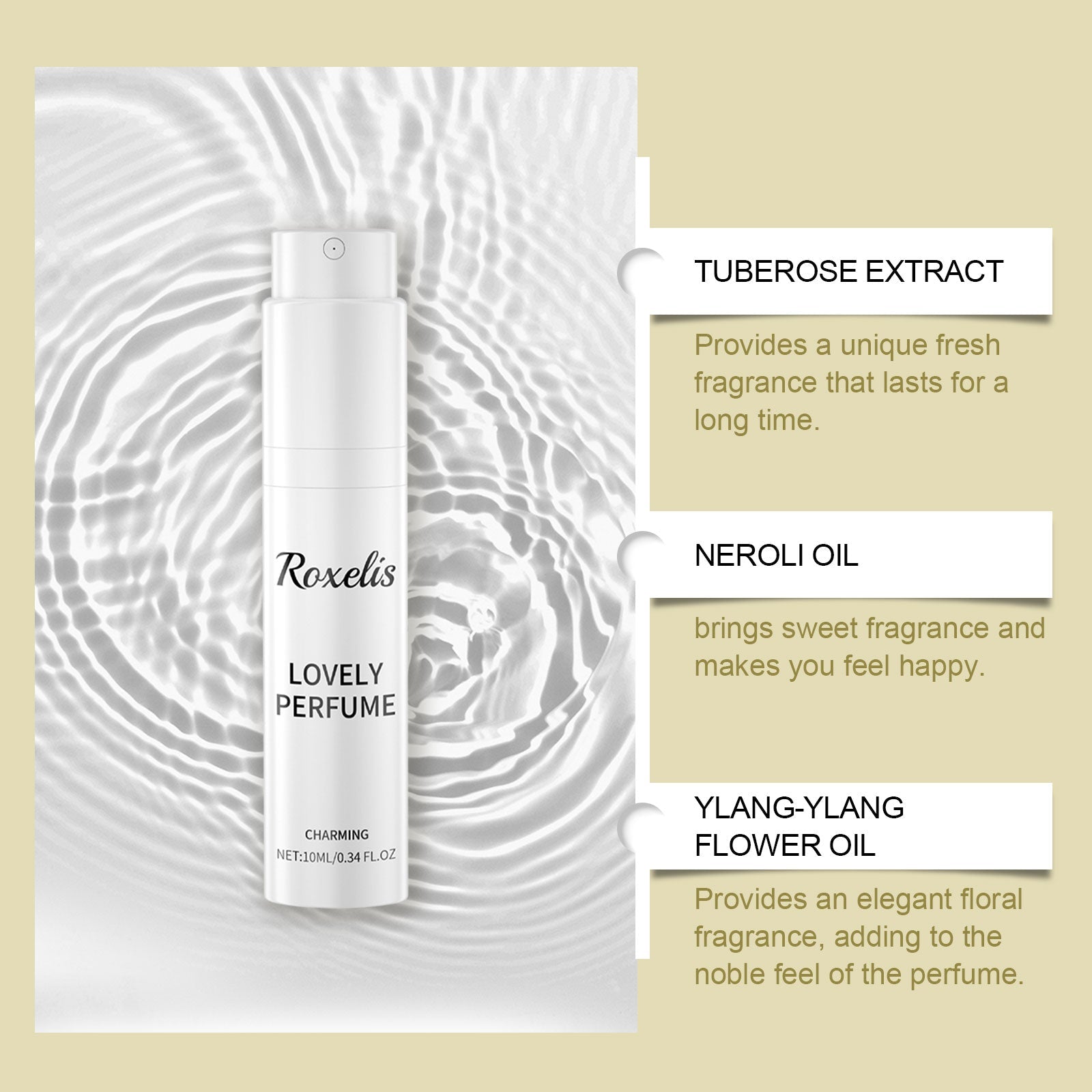 Rotated-Tuberose Perfume Spray, Women Keep Fragrance Light And Fresh Lasting Fragrance Dating Charm Perfume