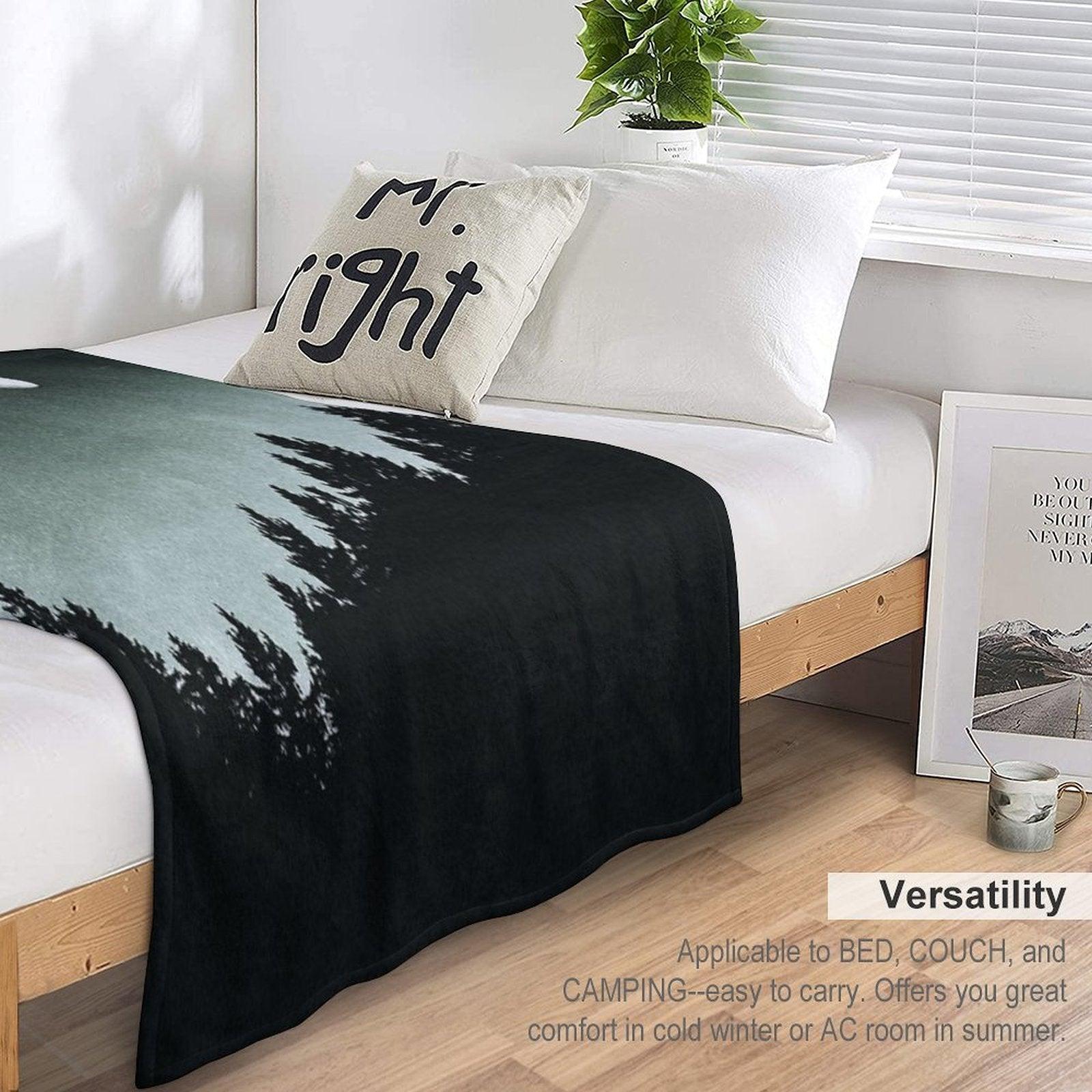 Under Moonlight  Kiwi Melon Collie Lassie Vibes In A Fairytale Forest With Cascadia Trees In Magic Moonlight Throw Blanket