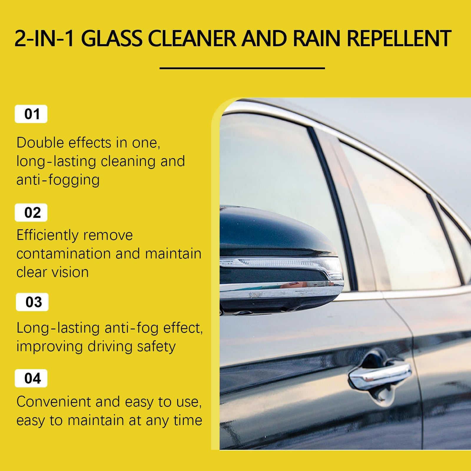 Auto Glass Cleaning Anti-Fog 2-In-1 Windshield Cleaning Brightening Oil Film Anti-Fogging Agent