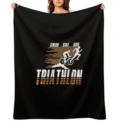 Triathlon - Swim, Bike, Run Triathlete Easy Care Throw Blanket
