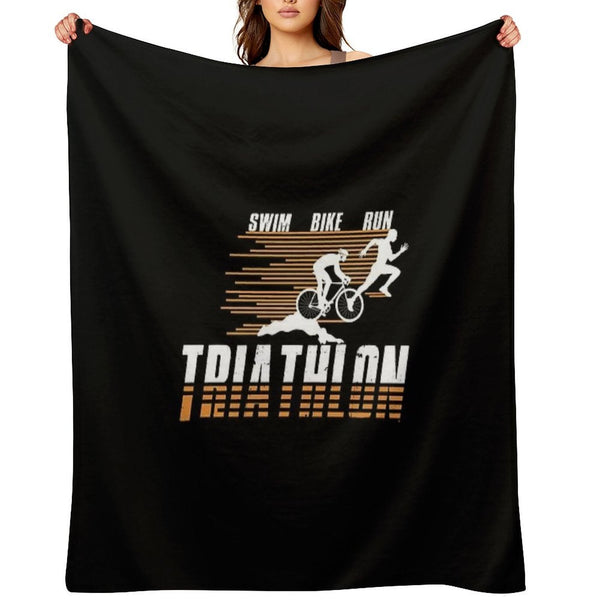 Triathlon - Swim, Bike, Run Triathlete Easy Care Throw Blanket