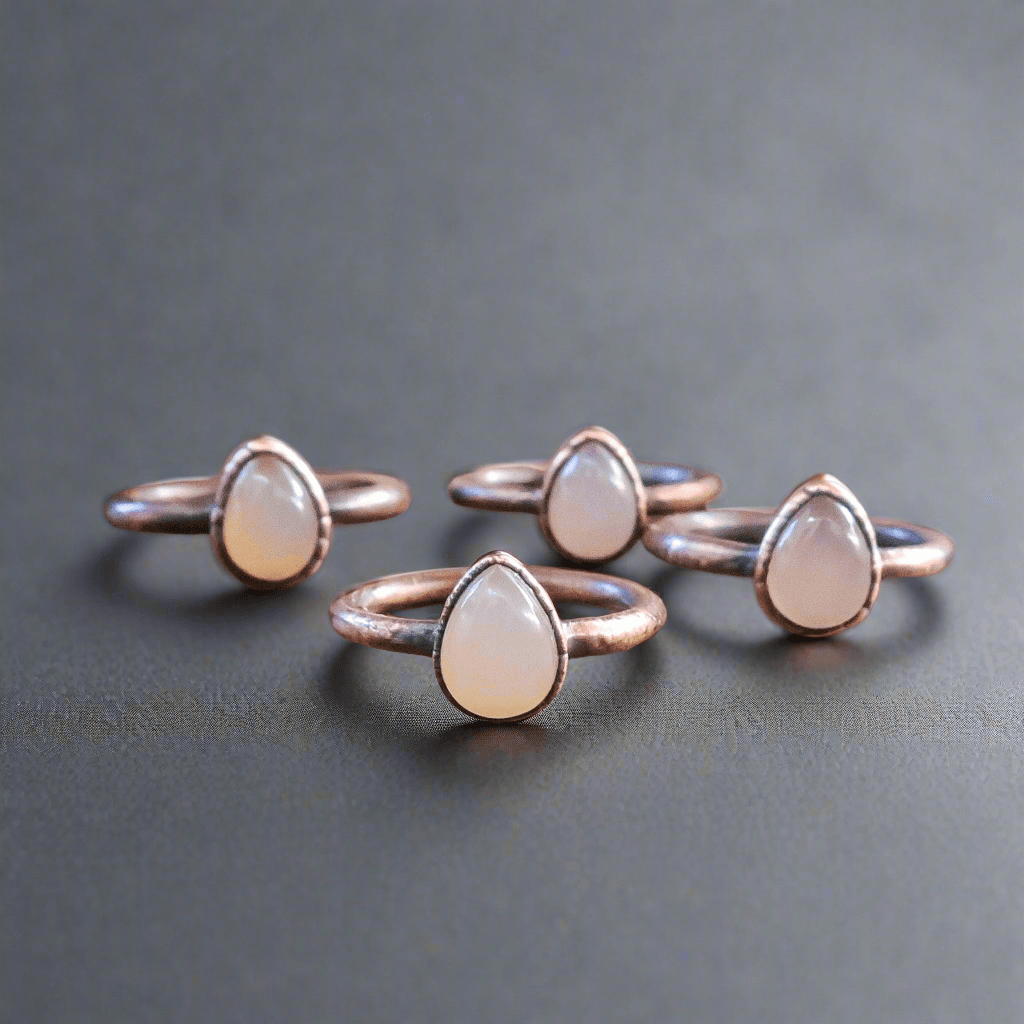 Copper Pink Chalcedony Ring - Soft Love Energy | By Blackbird & Sage