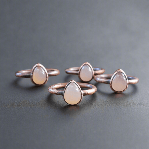 Copper Pink Chalcedony Ring - Soft Love Energy | By Blackbird & Sage