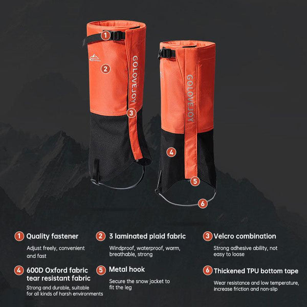 Hiking Skiing Leg Guard Foot Cover Men and Women Winter Outdoor Cold Warm Thickening Waterproof Wear-resistant Leg Cover