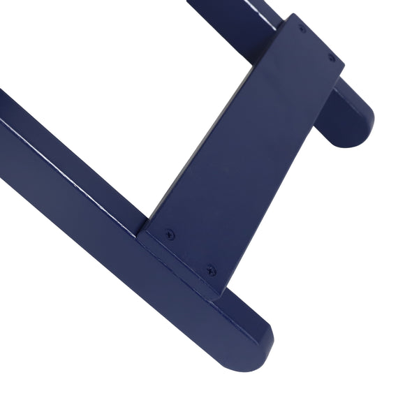 Outdoor Folding Wooden Side Table, Navy Blue, 15