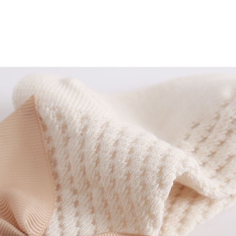 Children's Socks Combed Cotton Girl Baby Bow Princess Socks Hollow Mesh Dance Socks