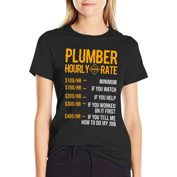 Funny Plumber Men's - Plumber Hourly Rate T-Shirt