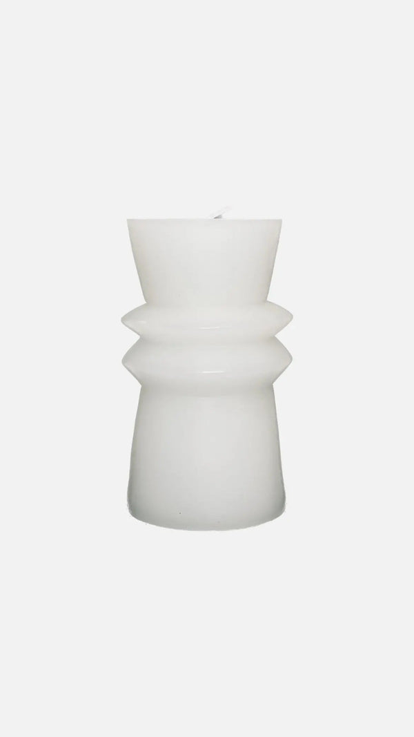 Geo-Pillar Candle – White