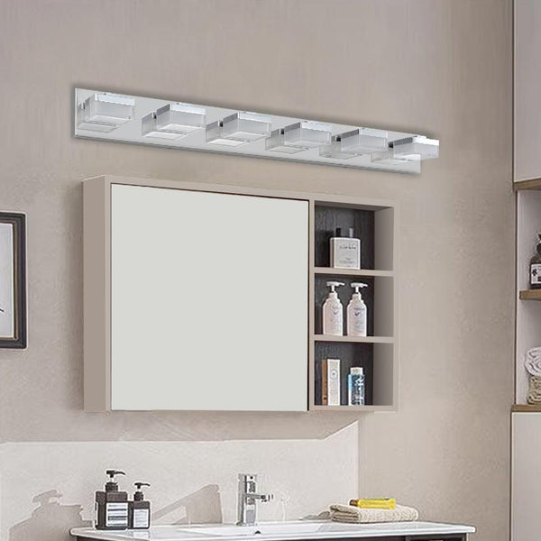 Modern 6-Light Chrome LED Vanity Mirror Light Fixture For Bathrooms And Makeup Tables