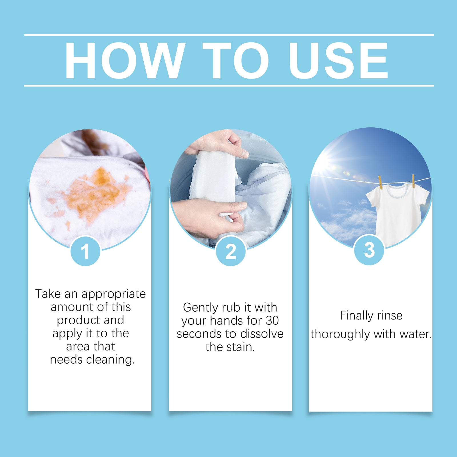 Clothing Enzyme Cleaner, Clean Stubborn Dirt Stains Yellow Sweat Stains Multi-Purpose Clothing Cleaner