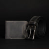 The Spartan Belt + Keystone Wallet Set - Slate Black