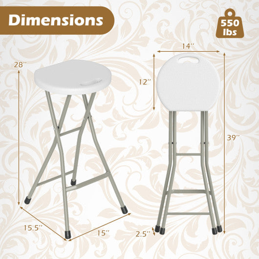 28 Inch Portable Folding Stools Patio Dining Chairs with 330lbs Limited Sturdy Frame-Set of 1