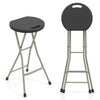 28 Inch Portable Folding Stools with 330lbs Limited Sturdy Frame - Black