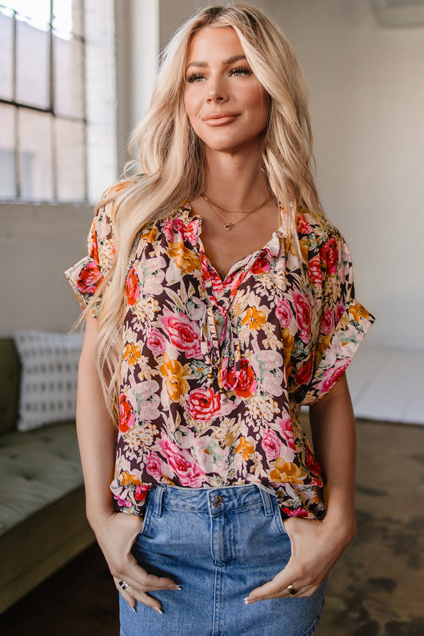 Rhea Floral Crew Neck Blouse
