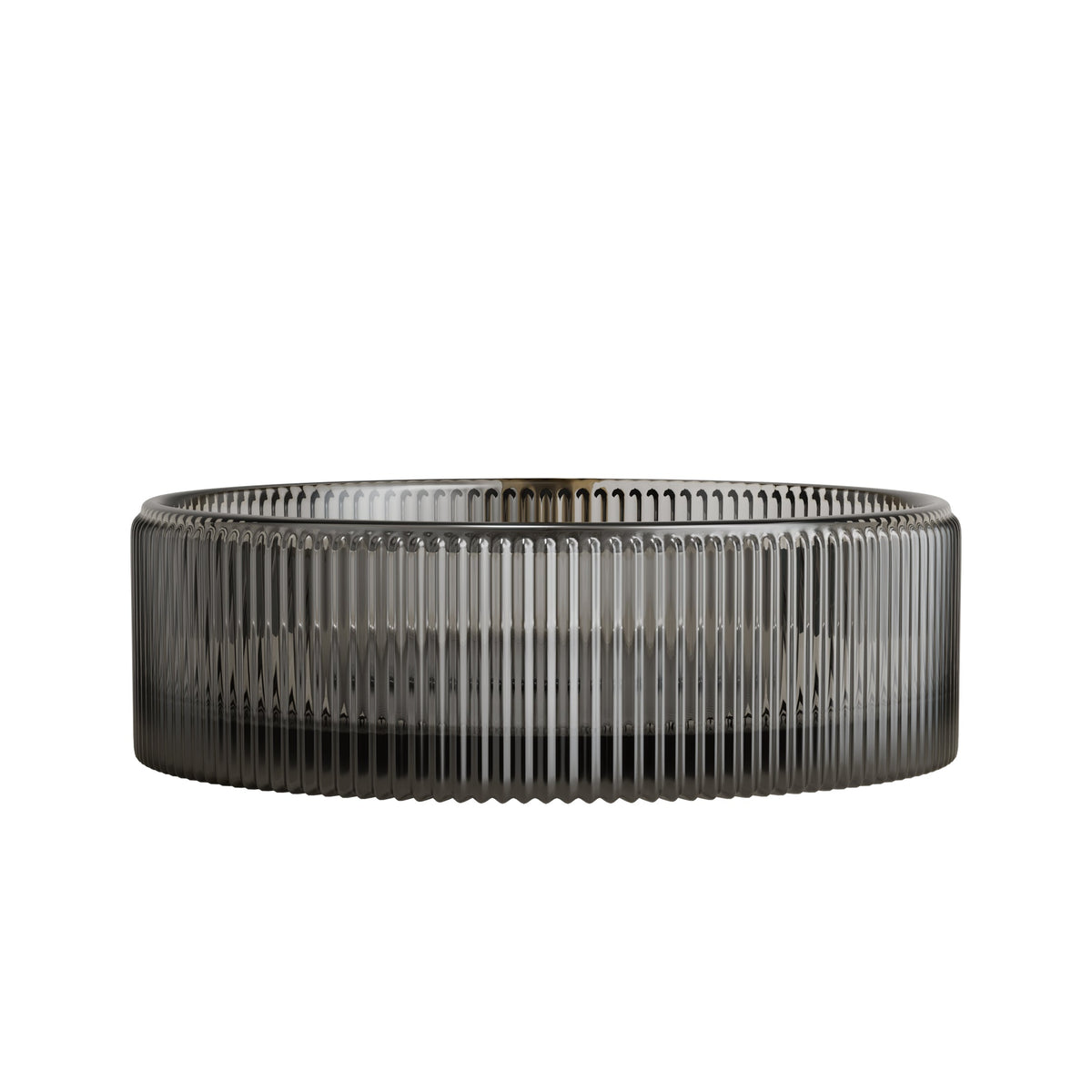 Sonny 14'' Bathroom Round Crystal Glass Sink without Faucet, Transparent