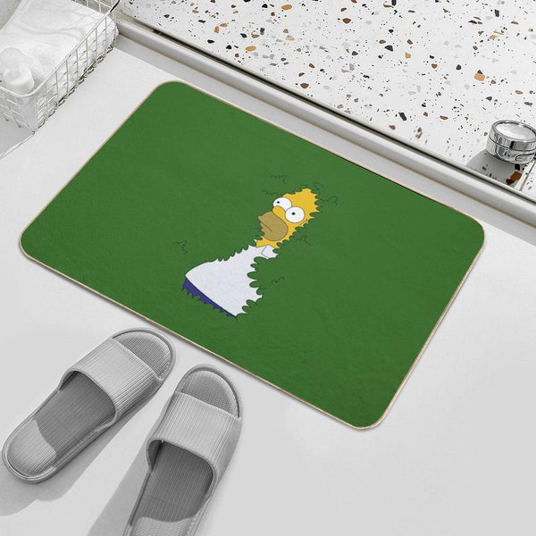 Homer In The Bushes Bath Mat
