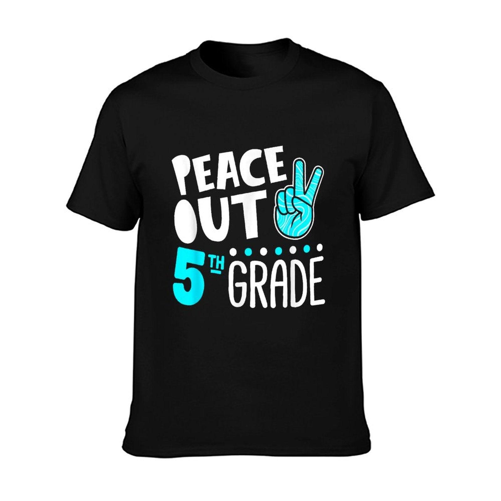 Peace Out 5th Grade Graduation Last Day School 2025 Funny T-Shirt