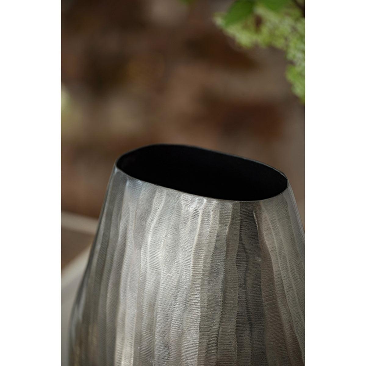 Modern Oval Metallic Accent Vase