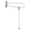 Toilet Grab Bar  Foldable Stainless for Seniors Elderly Handicap Bathroom - White