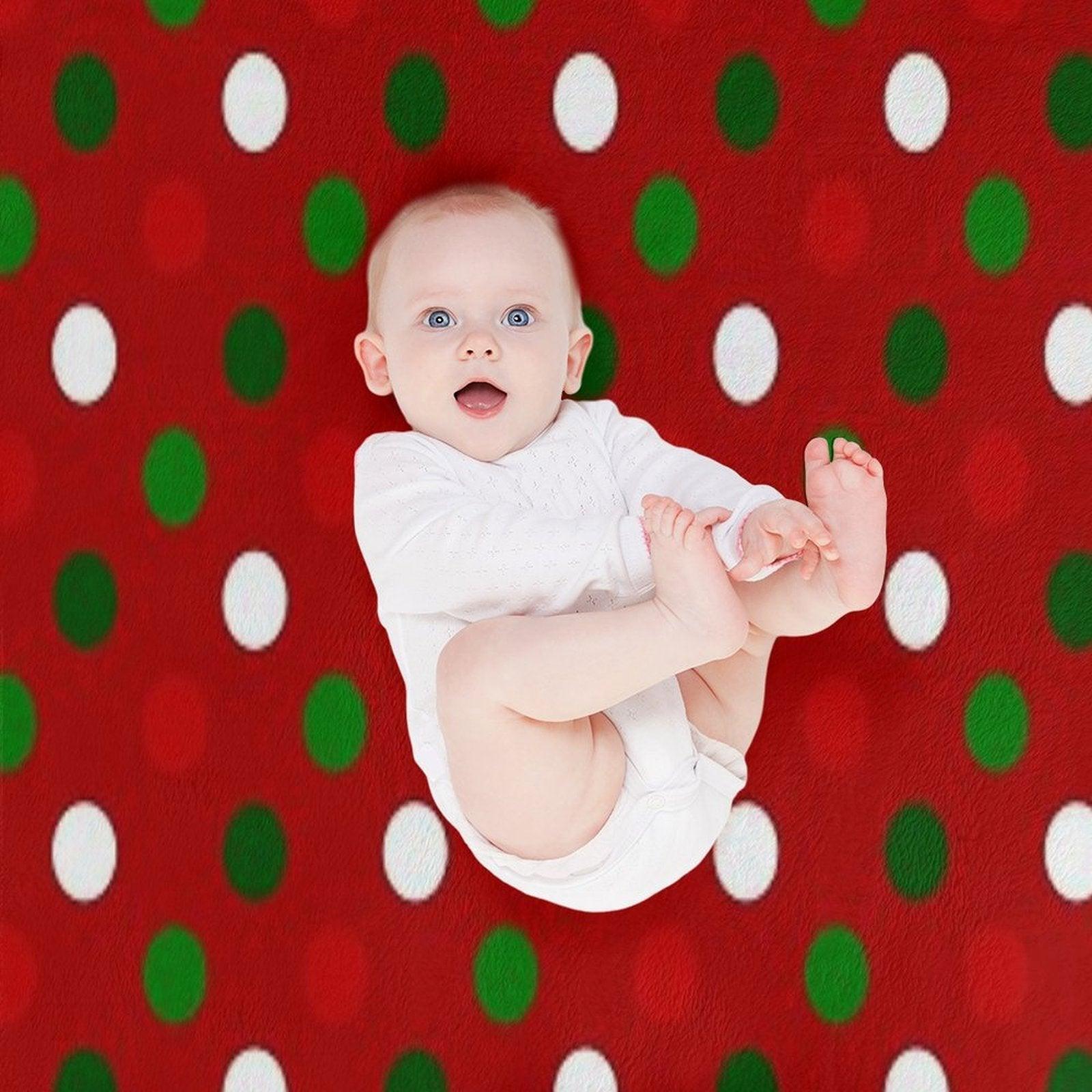 Christmas Polka Dots - Reds And Greens Throw Blanket