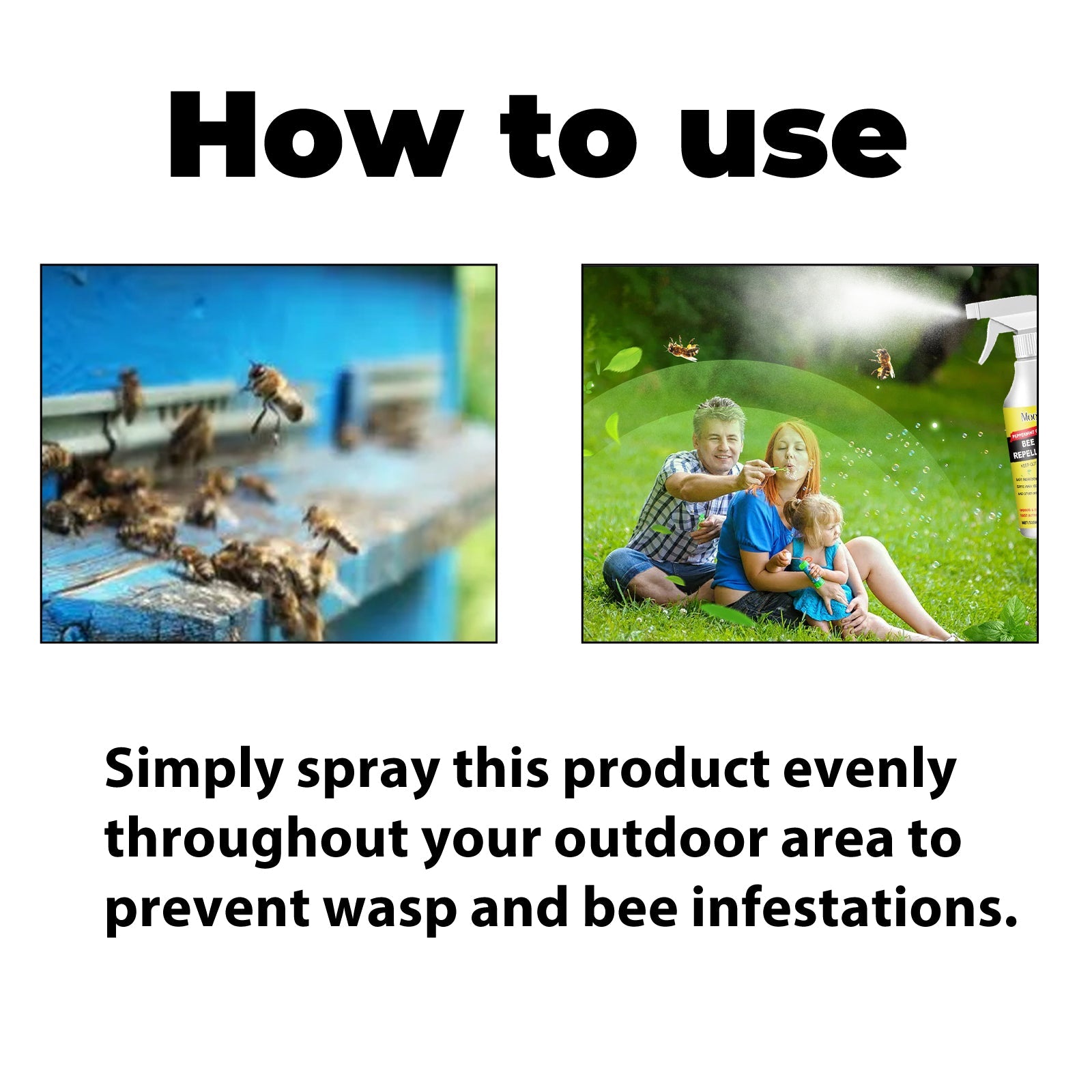 Moonspry Outdoor Insect Repellent Spray, A Mild Formulation To Repel Bees And Wasps Outdoor Protective Insect Repellent Spray