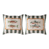 Fishing Stripe Green Pillow