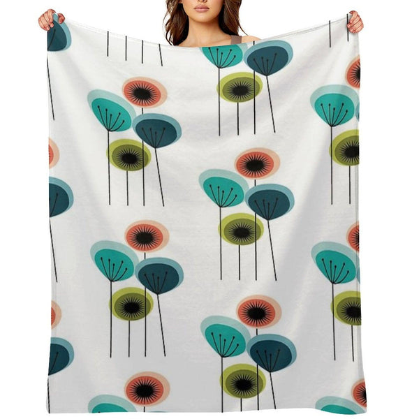Flowers - Mid Century Throw Blanket
