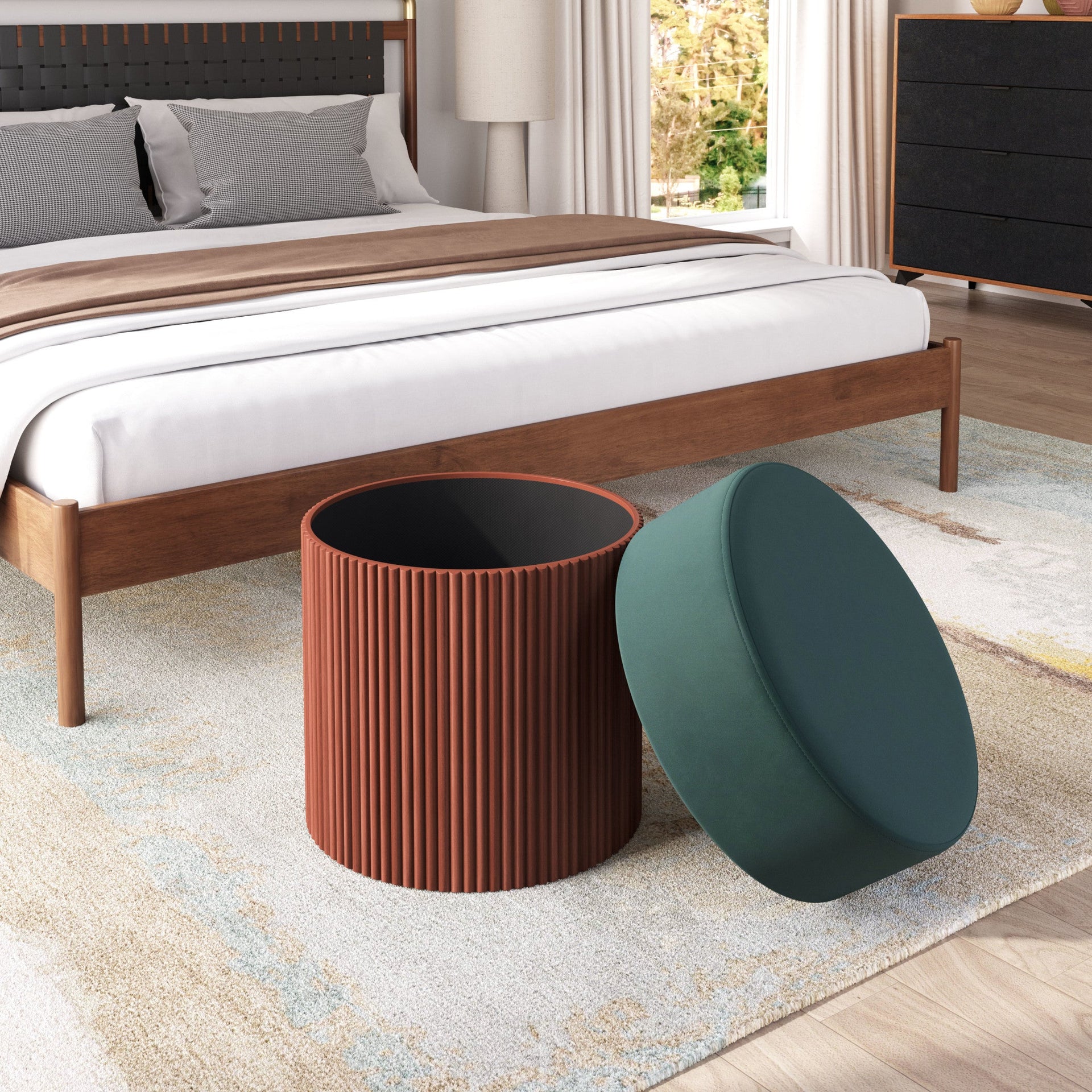 Boto Storage Ottoman Green