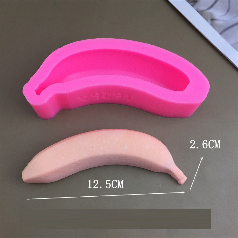 A 3D banana mousse cake with jelly pudding baked and decorated using silicone molds