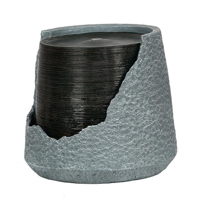 Resin Cut Away Urn Outdoor Water Fountain 18 Inch