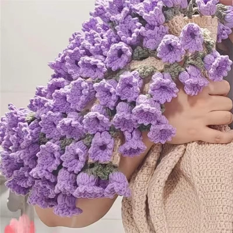 60cm New Creative Rose Bouquet Blanket (Finished), Crocheted Flower Bouquet Gift for Girlfriend