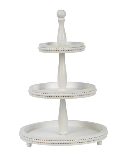 3 Tier Wooden Beaded Display Stand - Black & White