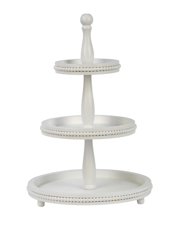 3 Tier Wooden Beaded Display Stand - Black & White