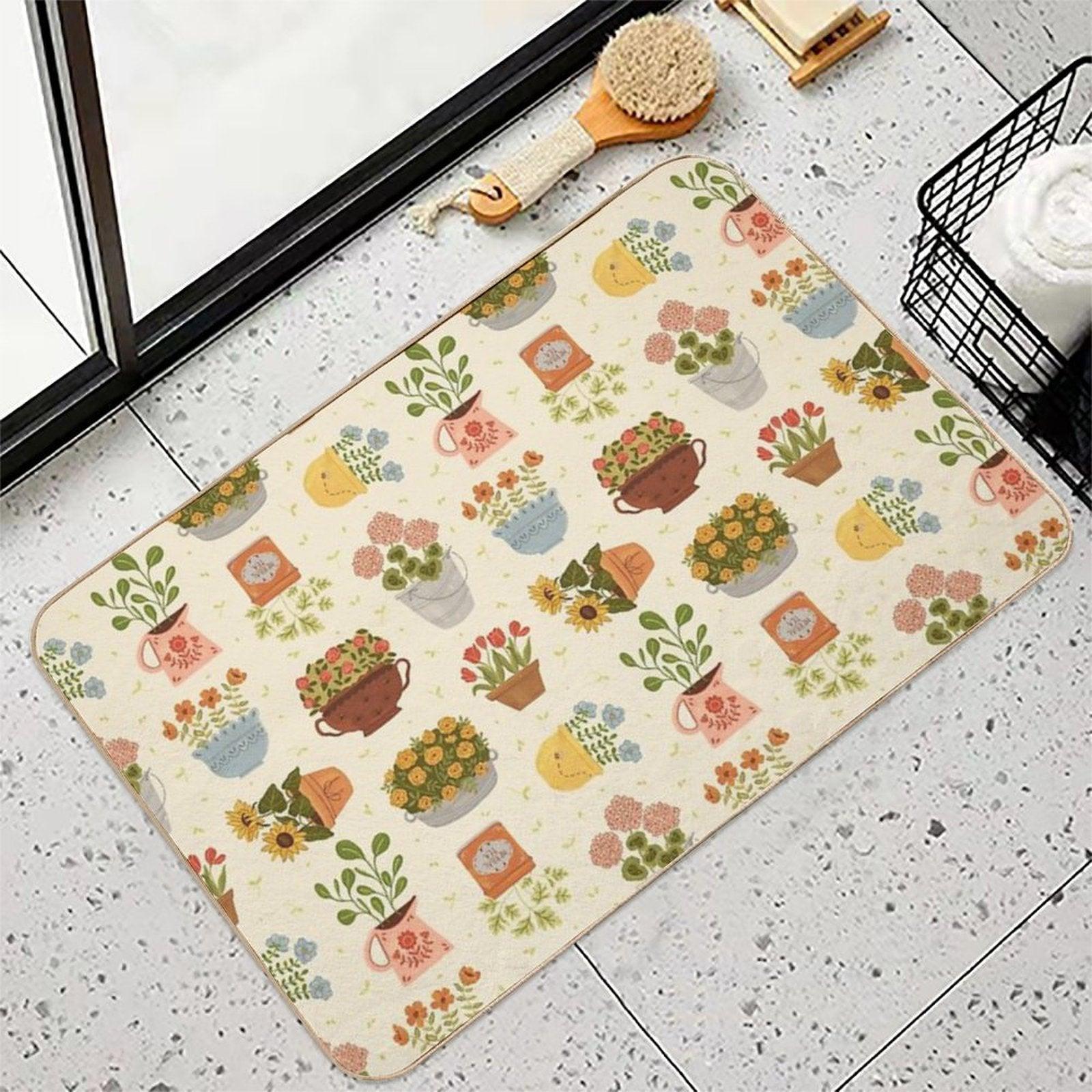 Some Flower Pots Bath Mat